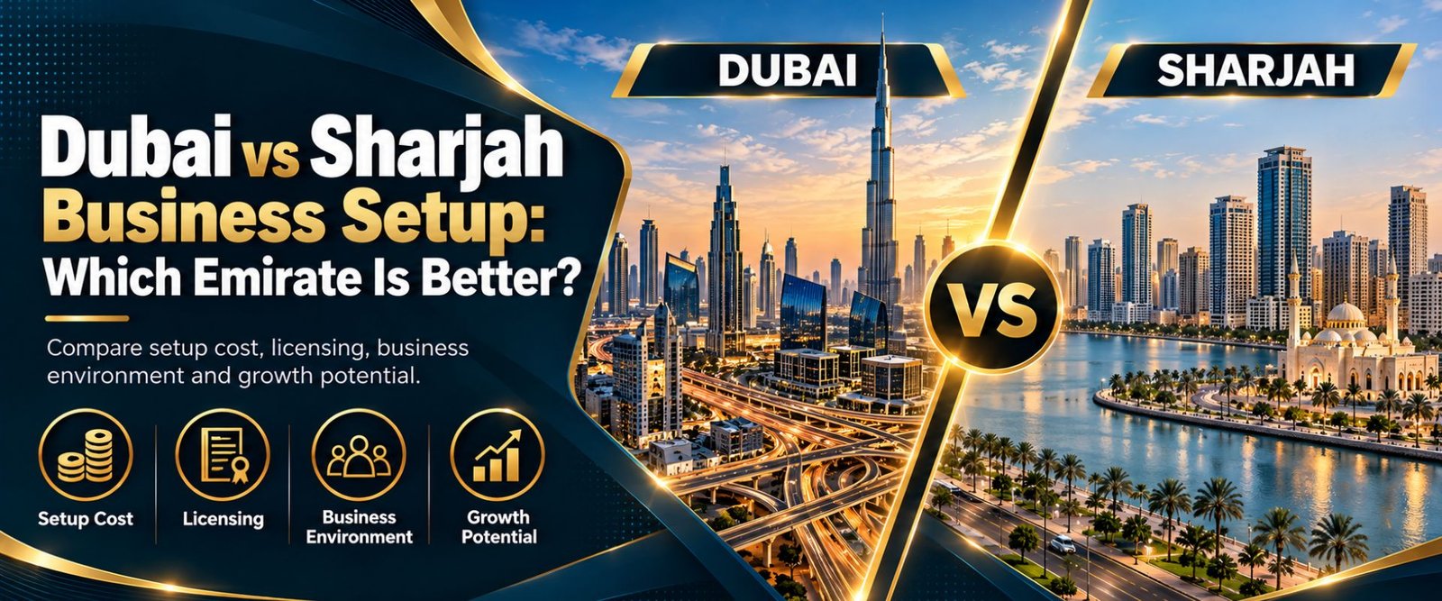 Dubai vs Sharjah business set up Comparison Guide