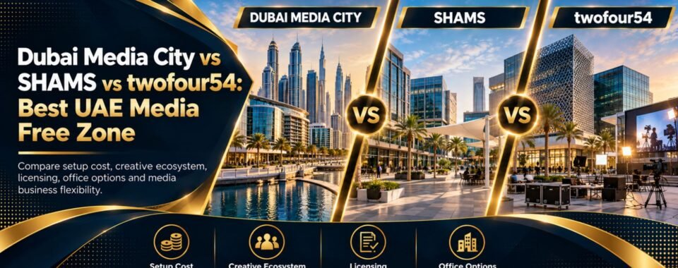 dubai Media city vs shams vs twofour54 Comparison Guide